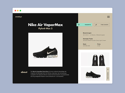 Nike E-Commerce Detail Page - Design Exploration #01 collectui dailyui design e commerce e commerce shop ecommerce layout design nike ui