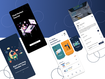 Online Course mobile app mobile ui uidesign uiux uiuxdesigner