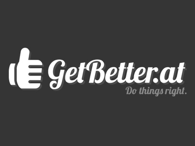 GetBetter.at black design grey icon logo script typography web white