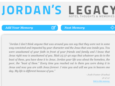 Jordan's Legacy blue design grey sans serif web white