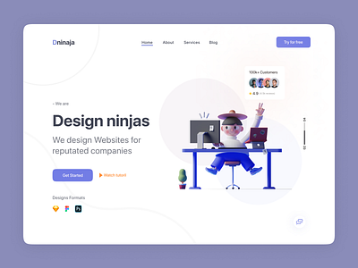 Header Exploration - Design Ninja Web Ui.