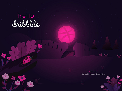 Hello Dribbble! firstshot hello dribbble hellodribbble illustration mountain natural