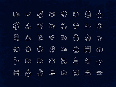 48 Logistic Icons part I box car icon icons lines logistic icons map pack package phone ship transport