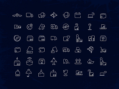48 Logistic Icons part II direction icons laptop logistic man map pack package plane train transport umbrella