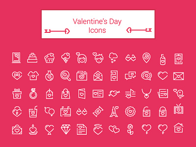 56 Valentine's Day Icons ❤ icons illustration line icons love outline set valentine day valentine icons valentines day icons vector