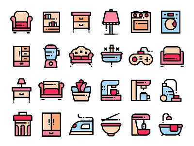 Home Stuff Icons colored icons furniture icons home icons house kitchen icons