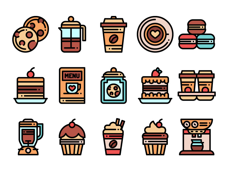 Coffee Shop Icons by Lavinia Lorena on Dribbble
