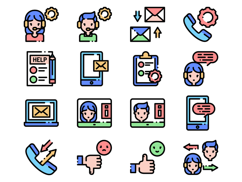 infographic icons customer care