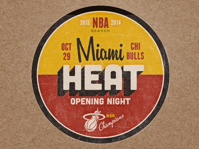 Miami Heat Opening Night basketball miami miami heat nba opening night texture typography