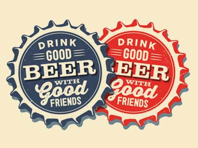 Drink Good Beer With Good Friends • Caps poster print retro texture twentyonecreative type typography