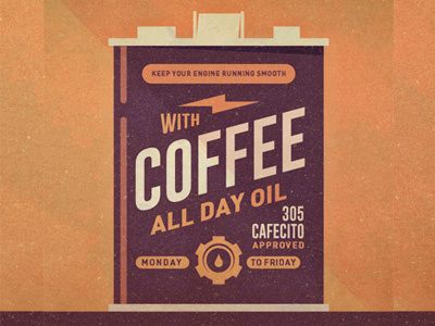 Coffee in a can! coffee espresso illustration retro textures typography