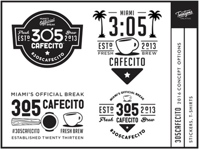 305cafecito 2016 305cafecito badge branding concept logo miami