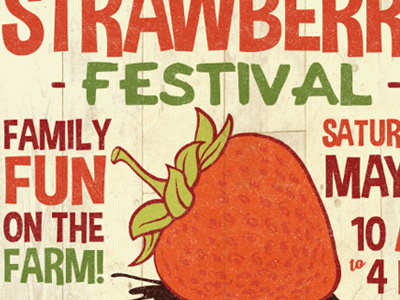 Strawberry Fest 2016 Small farm poster strawberry festival textures typography