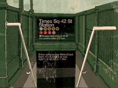 NY Subway handdrawn illo illustration new york subway textures type vintage