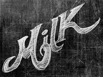 Milk black handwriting milk typography white
