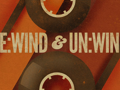 Rewind Unwind brown cassette poster print red retro tape texture vintage