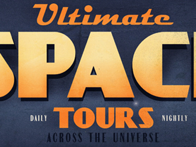 Space Tours poster space texture travel typography