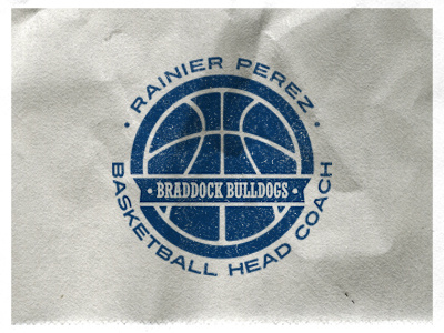 Coach Logo basketball blue branding business cards coach logo