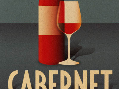 Cabernet bottle glass poster print red texture typography vintage wine