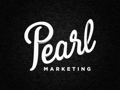 Pearl Logo black lettering logo marketing pearl script typography white