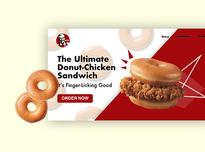 Donut Chicken Sandwich - Landing Page dailyui dailyui 003 day3 design donutchickensandwich food kfc ui ux uxui