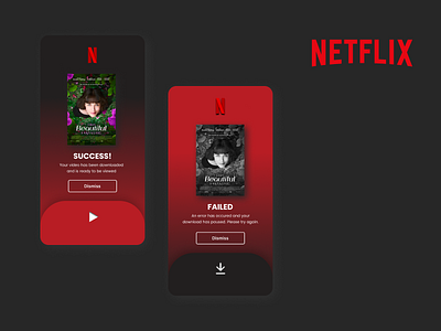 DailyUI  #11 Netflix Download Flash Message