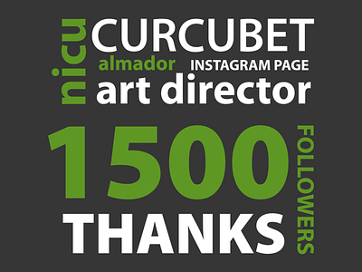 Nicu.Almador 1500 Followers on Instagram! 2019 brand branding chisinau creative cromatix cromatix creative image lab cromatixlab design identity illustration image internet lab lettering logo moldova typography vector winter