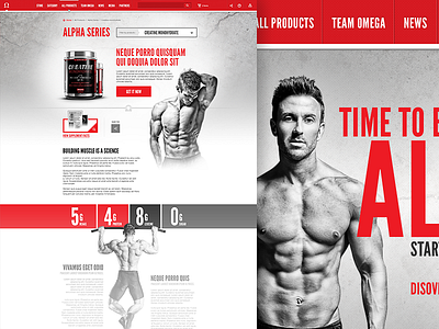 Omega Nutrition 3d athletes branding muscle post prod proteins ui