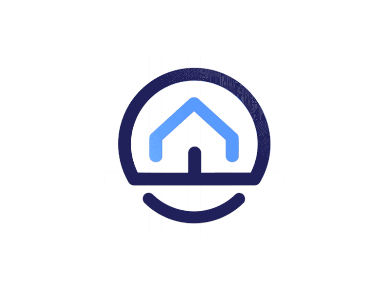 talo Logomark Geometrical Build animation blue branding house iconography page register talo website wireframe