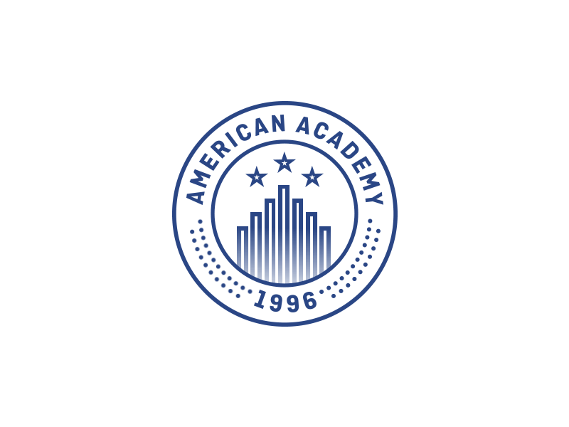 American Academy Logo Animation blue animation logo branding