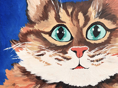 Oliver, acrylic on canvas acrylic painting animals canvas cat design ginger cat illustration painting tabby