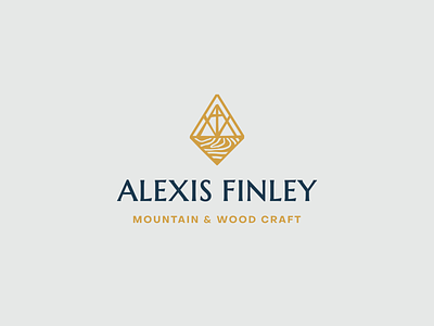 Alexis Finley Final Logo brand identity branding design logo mid century modern mountain wood craft