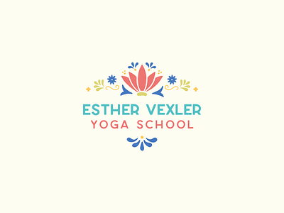 Yoga School Initial Concept brand identity branding coral logo talavera teal wellness yoga