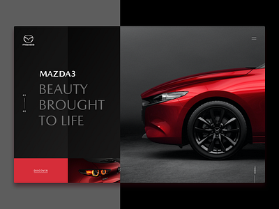 Mazda 3 - Main Page Concept car cars concept concept design design interface japan mazda minimal red speed ui web webdesign website
