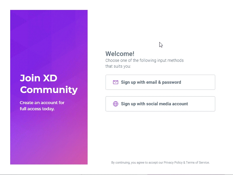 Sign Up Form Concept