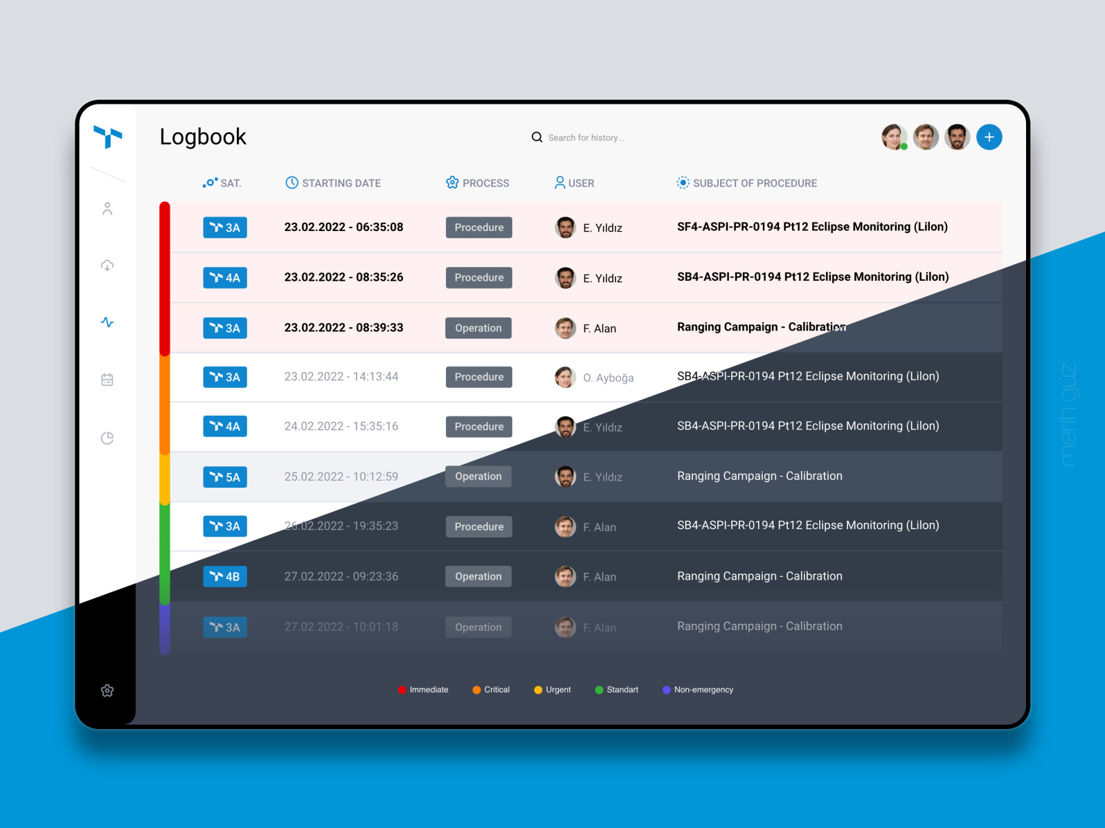 Logbook web application by Merih Güz on Dribbble