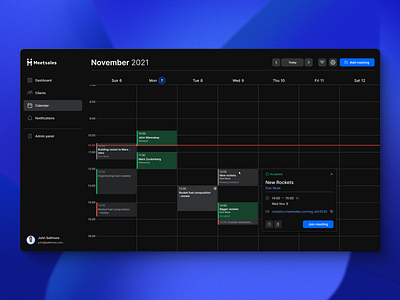 Calendar | Sales enablement tool b2b calendar clients conferencing crm e commerce ecommerce enablement event events schedule ui ux