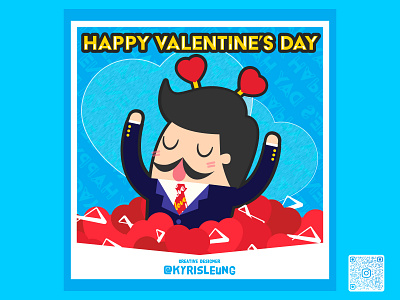 Valentines Day branding cartoon design graphic illustration vector illustration