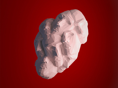 Fused Sculpture 3d blender faces lowpoly red sculpture