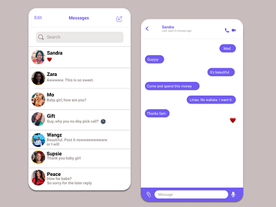 Direct Messaging app appdesign bechance dribbble figma interface productdesign redesign ui uidesign uidesigner uidesignpatterns userexperience userinterface ux webdesign webdesigner