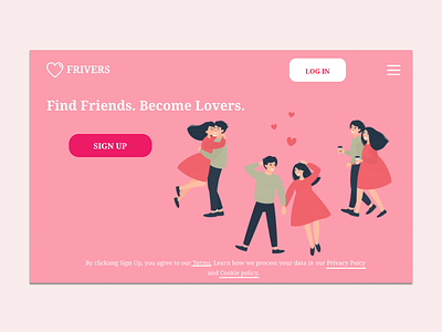 Landing page for a dating app app appdesign behance dribbble figma interface productdesign redesign ui uidesign uidesigner uidesignpatterns userexperience userinterface ux webdesign webdesigner