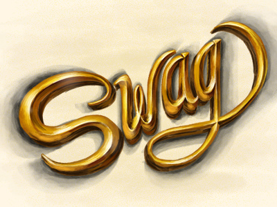 Swag brush hand illustration lettering type typography swag gold mexico design