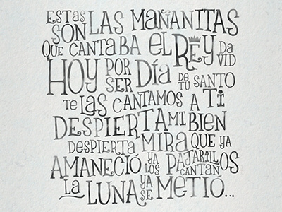 Las mañanitas birthday font lettering mexico print spanish type typography