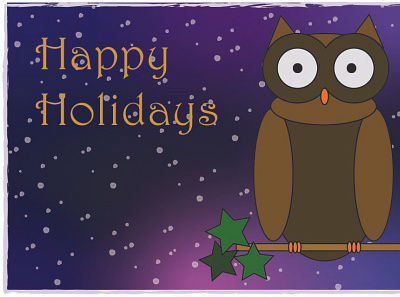Postcard Owl art branding card chirstmas design effects holiday illustration owl postcard postcard design vector winter