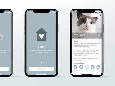 Pet Adoption App adoption app app app design app for ios figma illustration inspiration mobile app mobile design pets ui user interface ux