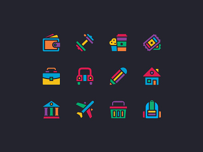 Two Strapping Icon set icon set iconography icons puzzle simpleasmilk