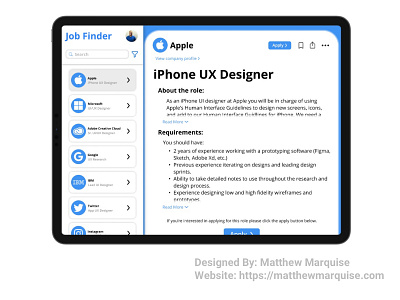 Daily UI 050 :: Job Listing app clean dailyui design jobs listings minimal mobile tablet ui ux web