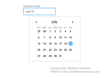 Daily UI 080 :: Date Picker app calendar clean dailyui dailyui080 date picker design form minimal ui ux