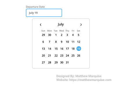 Daily UI 080 :: Date Picker