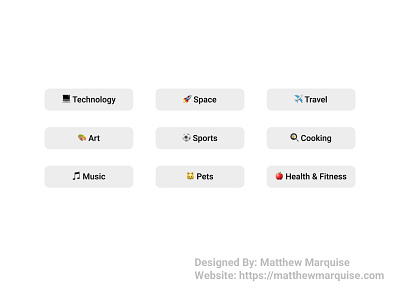 Daily UI 099 :: Categories